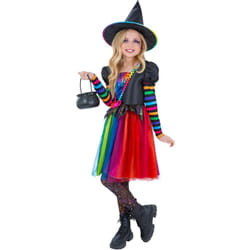 Smiffys Rainbow Witch Costume - 7-9 Years, Multicoloured