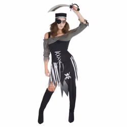 Smiffys Womens/Ladies Zombie Pirate Costume Set
