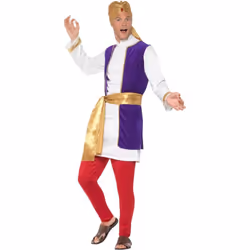Smiffys Mens Arabian Prince Costume Set - M, Purple/White/Red