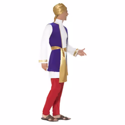 Smiffys Mens Arabian Prince Costume Set - L, Purple/White/Red