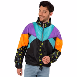 Smiffys Unisex Adult 80s Windbreaker - S, Multicoloured