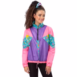 Smiffys Womens/Ladies 80s Costume Windbreaker - XL, Pastel