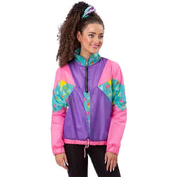 Smiffys Womens/Ladies 80s Costume Windbreaker - XL, Pastel