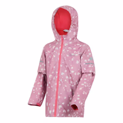 Regatta Childrens/Kids Lever II Printed Waterproof Jacket - 13 Years, Lilas/Light Vanilla/Beaujolais