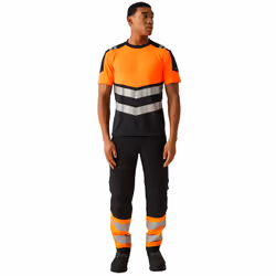 Regatta Mens X-Pro Class 1 High-Vis T-Shirt - 4XL, Black/Orange