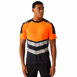 Regatta Mens X-Pro Class 1 High-Vis T-Shirt - 4XL, Black/Orange