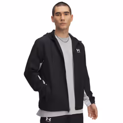 Under Armour Mens Rival Woven Windbreaker - L, Black