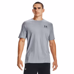 Under Armour Mens Sportstyle Short-Sleeved T-Shirt - L, Light Steel Heather/Black