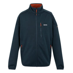 Regatta Mens Kames Full Zip Fleece Jacket - S, Moonlight Denim/Tangerine Tango
