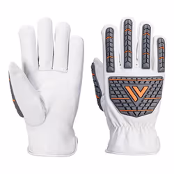 Portwest Impact Split Leather Driving Gloves - 10, White