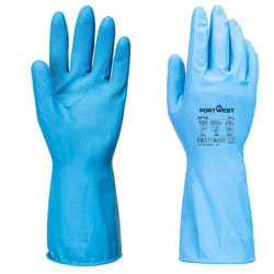 Portwest Unisex Adult AP76 - FD Chemical B Latex Gauntlet Glove (Pack of 12) - S, Blue