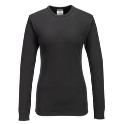 Portwest Womens/Ladies Thermal Long-Sleeved T-Shirt - XS, Black