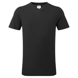 Portwest Mens Cotton V Neck T-Shirt - M, Black