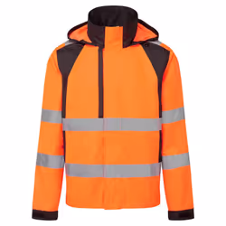 Portwest Unisex Adult WX2 Eco Friendly Hi-Vis Waterproof Jacket - L, Orange/Black