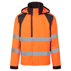 Portwest Unisex Adult WX2 Eco Friendly Hi-Vis Waterproof Jacket - L, Orange/Black