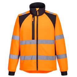 Portwest Mens WX2 Eco Hi-Vis 2 Layer Soft Shell Jacket - M, Orange/Black