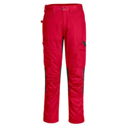 Portwest Mens WX2 Eco Stretch Work Trousers - 38R, Deep Red