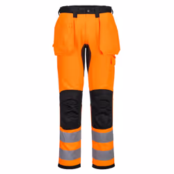 Portwest Mens WX2 Eco Friendly Hi-Vis Work Trousers - 40R, Orange/Black