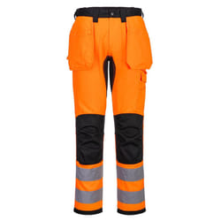 Portwest Mens WX2 Eco Friendly Hi-Vis Work Trousers - 40R, Orange/Black