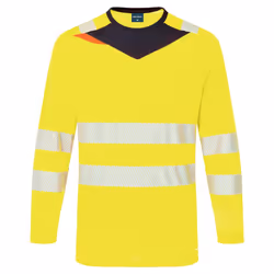 Portwest Mens DX4 Hi-Vis Long-Sleeved T-Shirt - 6XL, Yellow/Black