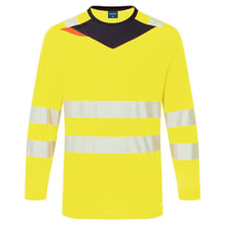 Portwest Mens DX4 Hi-Vis Long-Sleeved T-Shirt - L, Yellow/Black