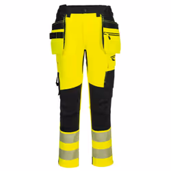 Portwest Mens DX4 Hi-Vis Detachable Holster Pocket Trousers - 36R, Yellow/Black