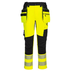Portwest Mens DX4 Hi-Vis Detachable Holster Pocket Trousers - 36R, Yellow/Black