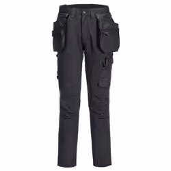 Portwest Mens Craft Detachable Holster Pocket Work Trousers - 48R, Black