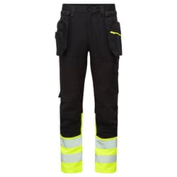 Portwest Mens DX4 Hi-Vis Detachable Holster Pocket Trousers - 32R, Yellow/Black
