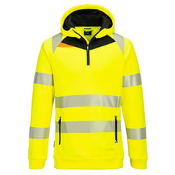 Portwest Unisex Adult DX4 Hi-Vis Quarter Zip Hoodie - XXL, Yellow/Black