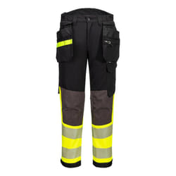 Portwest Mens EV4 Stretch Hi-Vis Detachable Holster Pocket Trousers - 33R, Yellow/Black