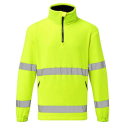 Portwest Unisex Adult Hi-Vis Half Zip Fleece Top - L, Yellow