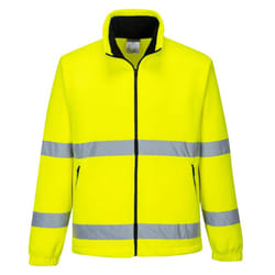 Portwest Mens F303 Fleece Hi-Vis Windbreaker - L, Yellow