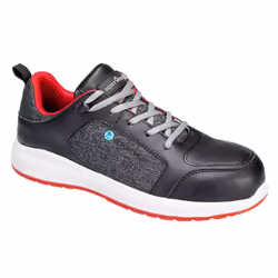 Portwest Unisex Adult Eco Composite S3S SR Leather Trainers - 13 UK, Black/Red