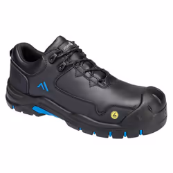 Portwest Unisex Adult S3S ESD HRO SR SC FO Action Leather Low Safety Shoes - 8 UK, Black/Blue