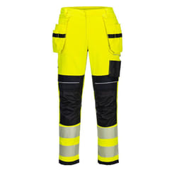 Portwest Mens PW3 FR Hi-Vis Modaflame Holster Pocket Trousers - 28R, Yellow/Black