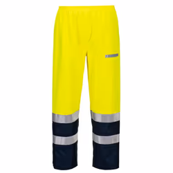 Portwest Mens Bizflame Rain Hi-Vis Trousers - L, Yellow/Navy