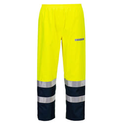 Portwest Mens Bizflame Rain Hi-Vis Trousers - L, Yellow/Navy