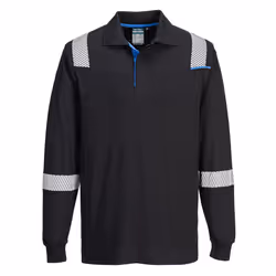 Portwest Unisex Adult WX3 FR Modaflame Long-Sleeved Polo Shirt - L, Black