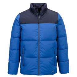 Portwest Mens KX3 Colour Block Padded Insulated Jacket - S, Quartz/Dark Navy