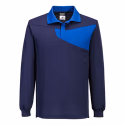 Portwest Unisex Adult PW2 Cotton Long-Sleeved Polo Shirt - S, Navy/Royal Blue
