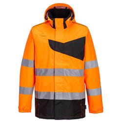 Portwest Unisex Adult PW2 High-Vis Waterproof Jacket - L, Orange/Black