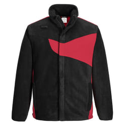 Portwest Mens PW2 Fleece Jacket - M, Black/Red