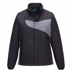 Portwest Womens/Ladies 2 Layer Soft Shell Jacket - S, Black/Zoom Grey