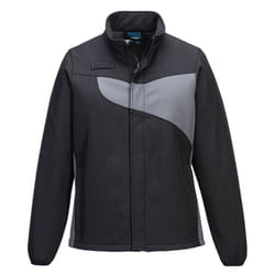 Portwest Womens/Ladies 2 Layer Soft Shell Jacket - S, Black/Zoom Grey