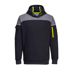 Portwest Mens PW3 Pull Over Hoodie - XL, Black/Grey