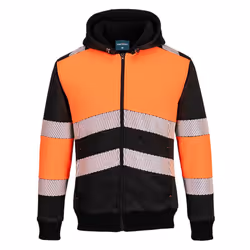 Portwest Mens PW3 Class 1 Winter Hoodie - XL, Orange/Black