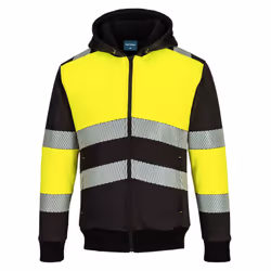Portwest Mens PW3 Zip Class 1 Winter Hoodie - 3XL, Yellow/Black