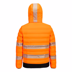 Portwest Mens Hi-Vis Tunnel Ultrasonic Heated Padded Jacket - 3XL, Orange/Black
