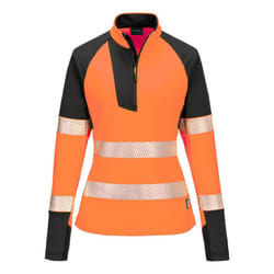Portwest Womens/Ladies PW3 Hi-Vis Quarter Zip Sweatshirt - XS, Orange/Black
